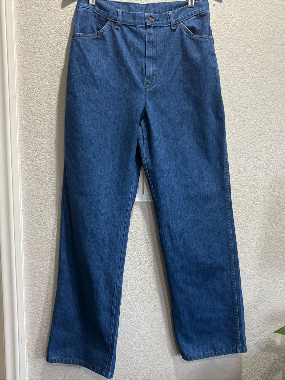 Vintage Sears Womens Jeans Size 16 High Rise Straight Leg Made USA Blue Denim